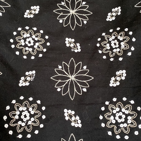 🌼Sigrid Olson Skirt Womens 10 embroidery sequence Cotton lined Preppy floral - Picture 2 of 5